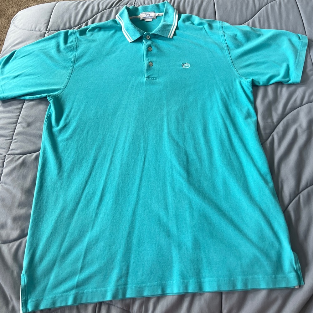 Southern Tide Sport Club Fit Teal Polo Size Large